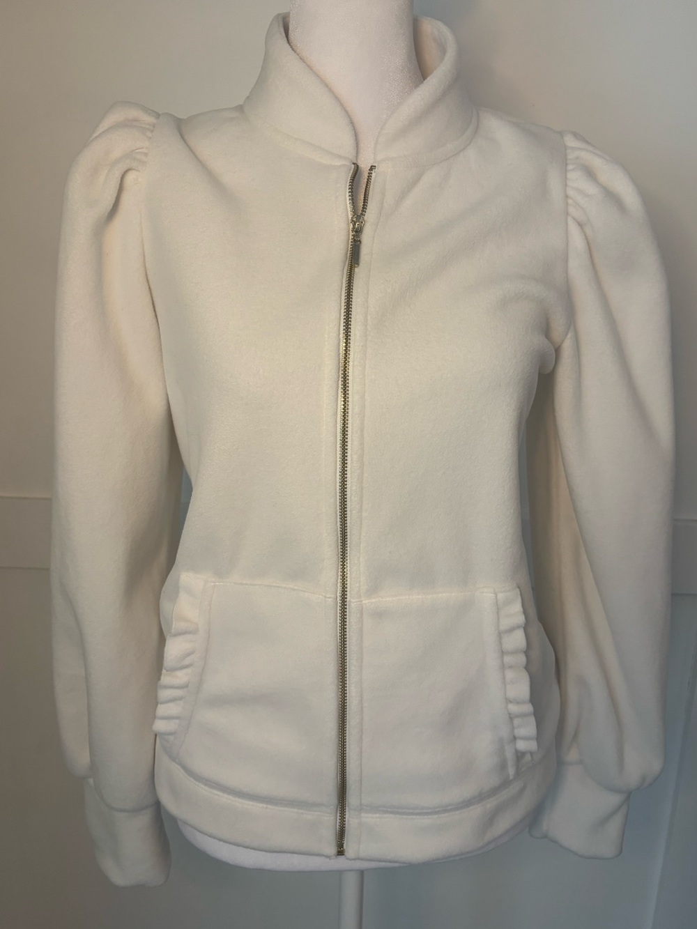 Lilly Pulitzer Cream Zip-Front Cabello fleece jacket size XS